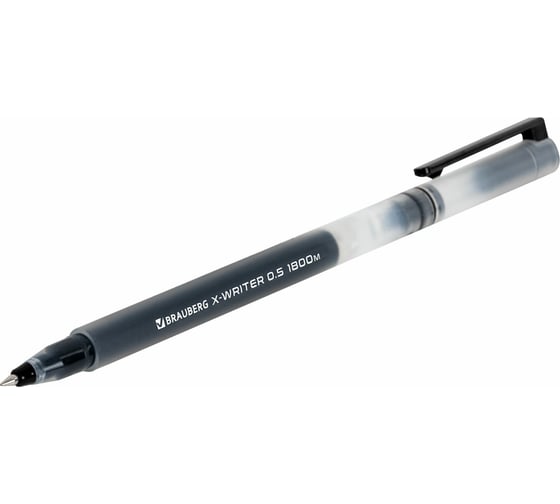 Гелевые ручки BRAUBERG X-WRITER увеличенная длина письма 1 800 м, черные, 4 шт., стандартный узел 0.5 мм 144136