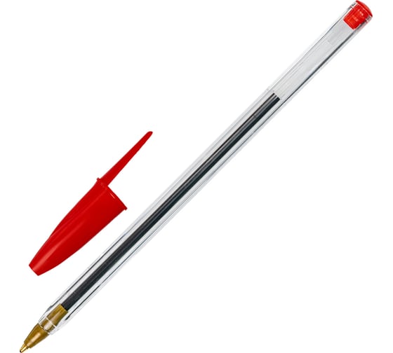 Шариковая ручка Staff Basic Bp-01 письмо 750 м, красная, длина корпуса 14 см, узел 1 мм 143738 1