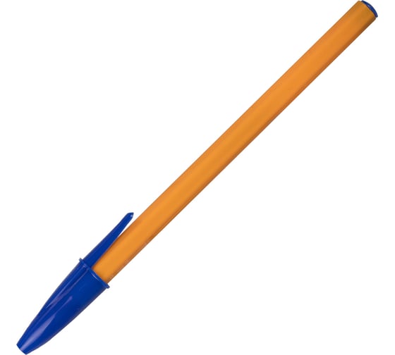 Шариковая ручка Staff Basic Orange Bp-01 письмо 750 м, синяя, длина корпуса 14 см, узел 1 мм 143740 1