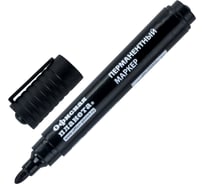 Перманентный маркер ОФИСМАГ Офисная Планета черный, круглый наконечник 2.5 мм 151515