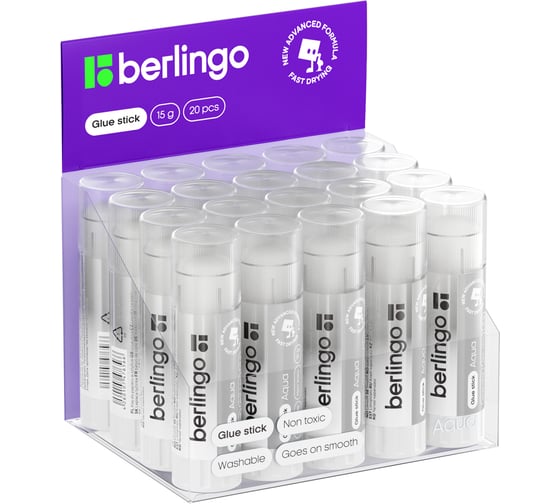 Клей-карандаш Berlingo Aqua 15г, прозрачный ПВП FPp15000 FPp_15000