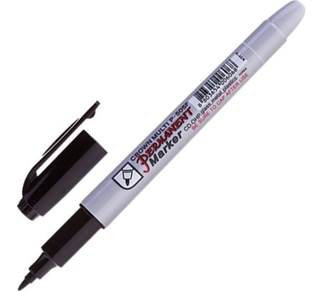 Маркер перманентный Crown Multi Marker Super Slim черный, пулевидный P-505F