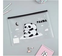 Папка-конверт на zip-молнии MESHU Hello Panda А4 150мкм прозрачная MS44823 MS_44823