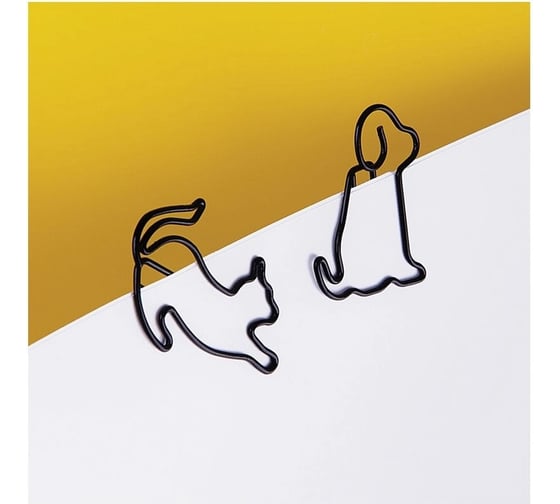 Скрепки фигурные MESHU 19мм CatDog 4шт. пакет с европодвесом MS41593 MS_41593