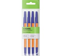 Набор ручек шариковых Стамм Оптима, 24 шт в наборе по 4 шт, синие, 1,0 мм, оранжевый корпус РШ-30421-4