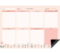 Магнитный планер на неделю с маркером MESHU А4 Flowers MS47315 MS_47315