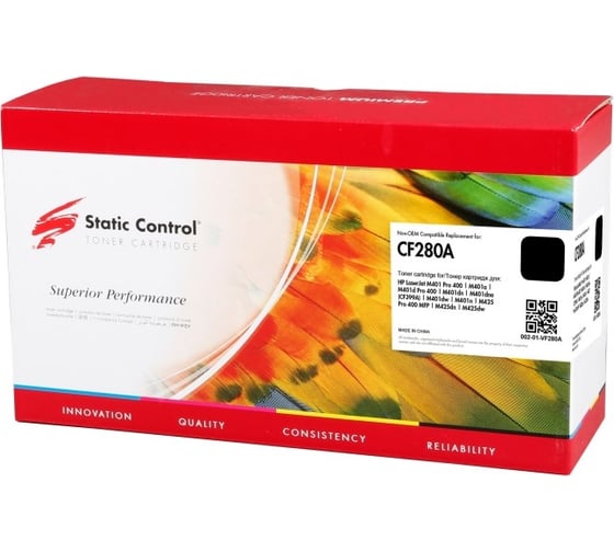 Картридж лазерный Static Control 002-01-VF280A CF280A черный, 2700 стр., для HP LJ Pro 400/M401/M425 1140838 1
