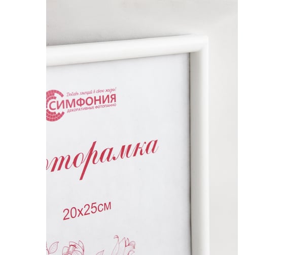 Фоторамка в пластиковой раме цвет белый 20x25 см Симфония РП-002 (М4)