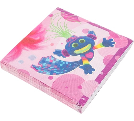 Салфетки бумажные ND Play Trolls трехслойные 3 33x33 см 20 шт 290259