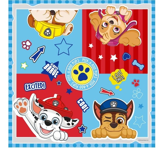 Салфетки бумажные ND Play Щенячий патруль трехслойные 2 33x33 см 20 шт unisex 295192