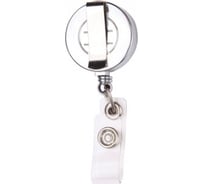 Держатель для бейджа Комус с рулеткой, металик, без бейджа, 1 шт. 169399
