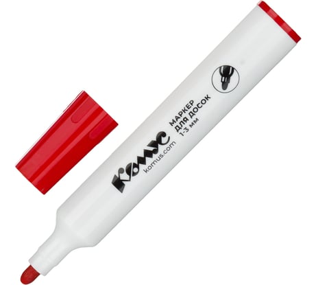 Маркер для белых досок Комус красный, 1-3 мм 1660256