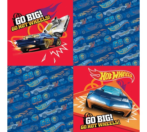 Hot Wheels Салфетки бумажные трехслойные 1 33x33см 20шт ND Play 292794