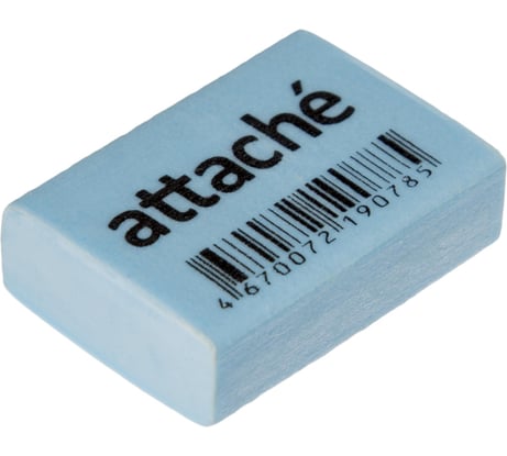 Ластик Attache 26x18x8 мм, синтетический каучук, голубой 1328296
