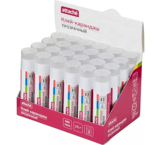 Клей-карандаш Attache 15 г прозрачный 1791803