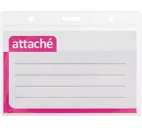 Бейдж Attache 120x87 мм горизонтальный, металлический зажим, булавка 10 шт в упаковке 1690946