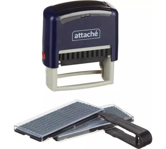 Штамп самонаборный Attache 1-4 страниц 48x18 синий 8052 1766869
