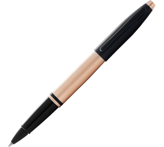 Ручка-роллер Cross Calais - Brushed Rose Gold Plate and Black Lacquer AT0115-27