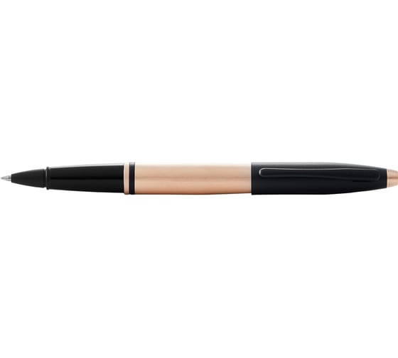 Ручка-роллер Cross Calais - Brushed Rose Gold Plate and Black Lacquer AT0115-27