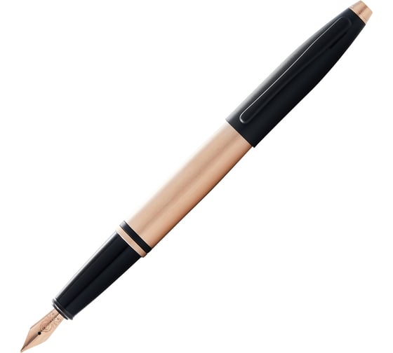 Перьевая ручка Cross Calais - Brushed Rose Gold Plate and Black Lacquer M AT0116-27MF