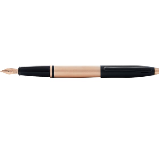 Перьевая ручка Cross Calais - Brushed Rose Gold Plate and Black Lacquer M AT0116-27MF