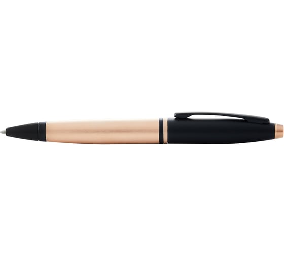 Шариковая ручка Cross Calais - Brushed Rose Gold Plate and Black Lacquer AT0112-27