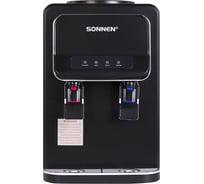 Кулер для воды SONNEN Tse-02wb, настольный, нагрев/охлаждение электронное, 2 крана, черный 456174
