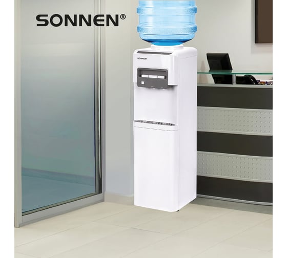 Кулер для воды SONNEN Fsc-03ac, напольный, нагрев/охлаждение компрессор, шкаф, 3 крана, белый 455419