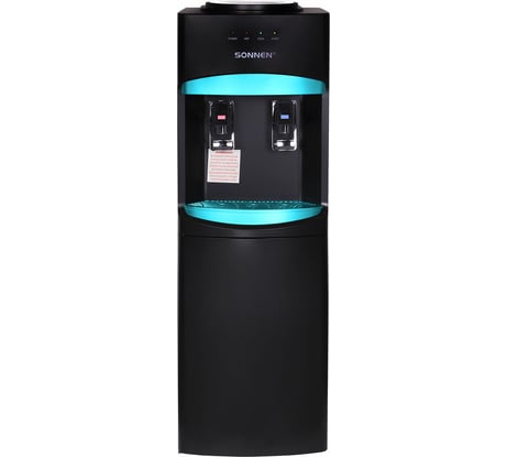 Кулер для воды SONNEN Fsc-02w Turbo напольный, турбонагрев/охлаждение компрессорное, шкаф, 2 крана, черный 456171