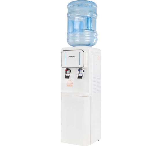 Кулер для воды SONNEN Fse-02wc, напольный, нагрев/охлаждение электронное, шкаф, 2 крана, белый 456167