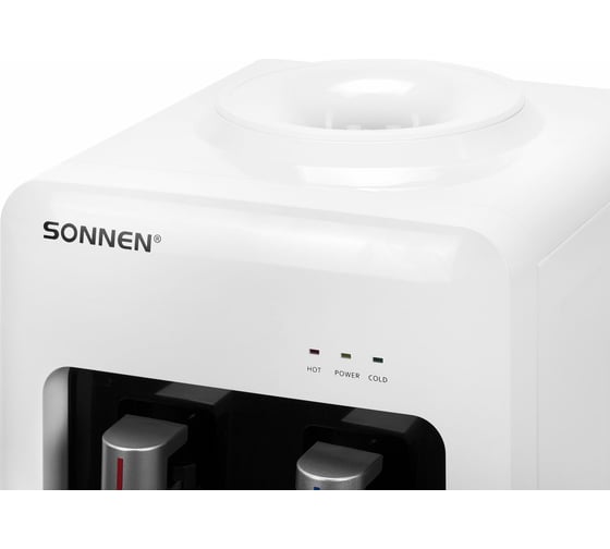 Кулер для воды SONNEN Fse-02a, напольный, нагрев/охлаждение электронное, 2 крана, белый 455421
