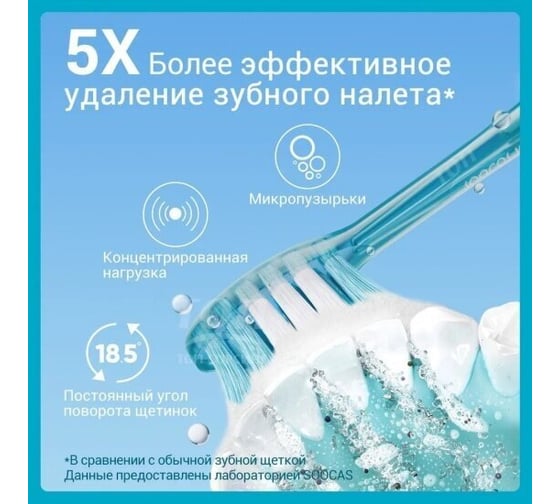 Электрическая зубная щетка SOOCAS Spark MT1 silver 2 насадки 6970237666086