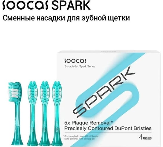Насадки для щетки SOOCAS Spark MT1 4 шт зеленые 6970237665348