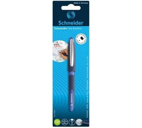 Ручка-роллер Schneider One Business синяя, 0,8 мм, одноразовая, блистер 78303