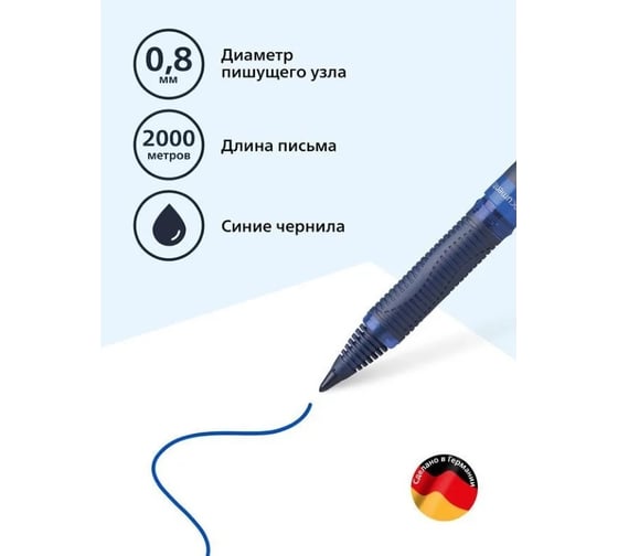 Ручка-роллер Schneider One Business синяя, 0,8 мм, одноразовая, блистер 78303