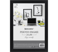 Рамка BRAUBERG 21x30 см небьющаяся, аналог Ikea, багет 21 мм, Мдф, Idea, черная 391371