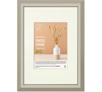 Рамка BRAUBERG 21x30 см с паспарту 13x18 см, небьющаяся, аналог Ikea, багет 26 мм, Мдф, Zool, серая 391377
