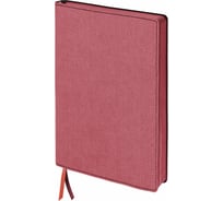 Блокнот BRAUBERG Tweed А5 148x213 мм, 112 л, под ткань, линия, красный, 110965