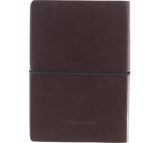 Блокнот BRAUBERG Western малый формат, 100x150 мм, А6, 128 л, гладкий кожзам, резинка, клетка 125241