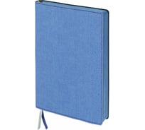 Блокнот BRAUBERG Tweed А5 148x213 мм, 112 л, под ткань, линия, синий, 110966