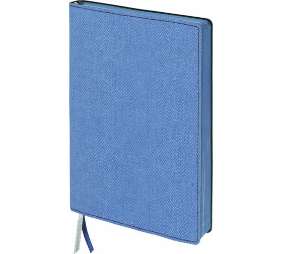 Блокнот BRAUBERG Tweed А5 148x213 мм, 112 л, под ткань, линия, синий, 110966 1