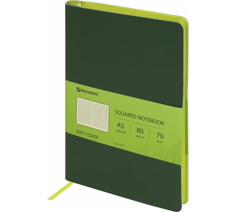 Блокнот BRAUBERG Metropolis Mix А5 148x218 мм, под кожу, 80 л, темно-зеленый, 111037