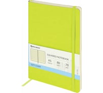 Блокнот BRAUBERG Metropolis Ultra А5 148x218 мм, под кожу, резинка, 80 л, салатовый, 111020