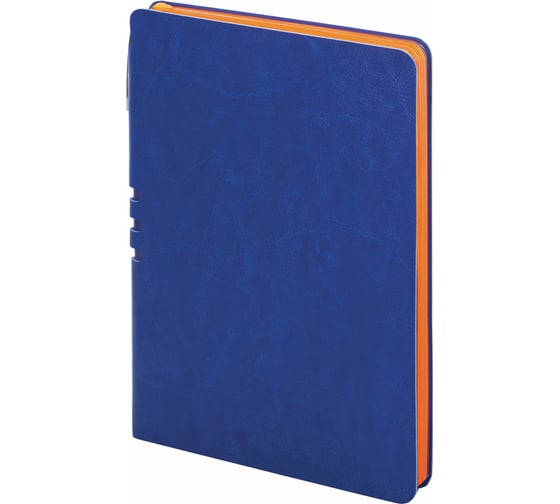 Блокнот BRAUBERG NEBRASKA А5 140x200 мм, 112 л, гибкий кожзам, ручка, линия, синий, 110948 1