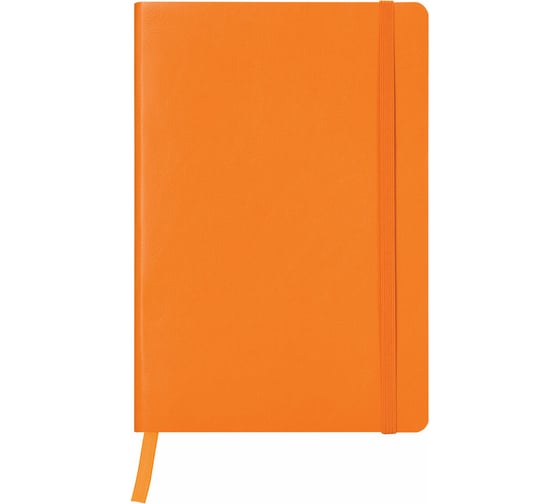 Блокнот BRAUBERG Metropolis Ultra А5 148x218 мм, под кожу, резинка, 80 л, оранжевый, 111019