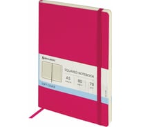 Блокнот BRAUBERG Metropolis Ultra А5 148x218 мм, под кожу, резинка, 80 л, розовый, 111024