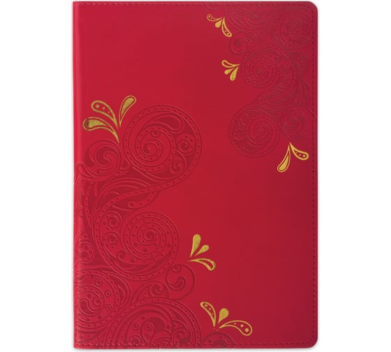 Блокнот BRAUBERG Orient А5 148x218 мм, 128 л, кожзаменитель с тиснением, клетка, красный 128045 1