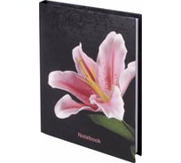 Блокнот BRAUBERG 110 х147 мм, А6, 80л, ламинир. обложка, выборочн. лак, клетка, лилия, 123241