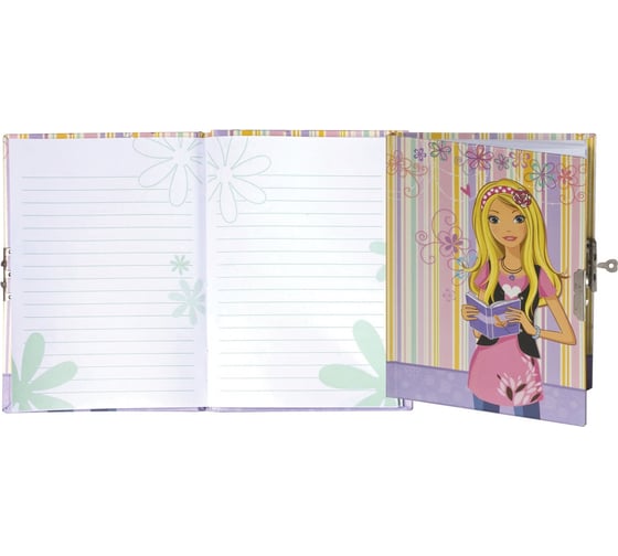 Блокнот BRAUBERG А5 133 х178 мм, 56л, тверд. переплет, металл. замок, блестки, Стильная 123542 1