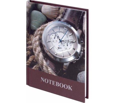 Блокнот BRAUBERG 110 х147 мм, А6, 80л, ламинир. обложка, выборочн. лак, клетка, Время, 123242